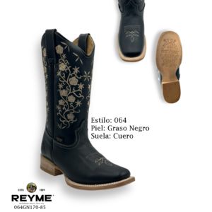 Reyme Boots-064 Graso Negro Cuero