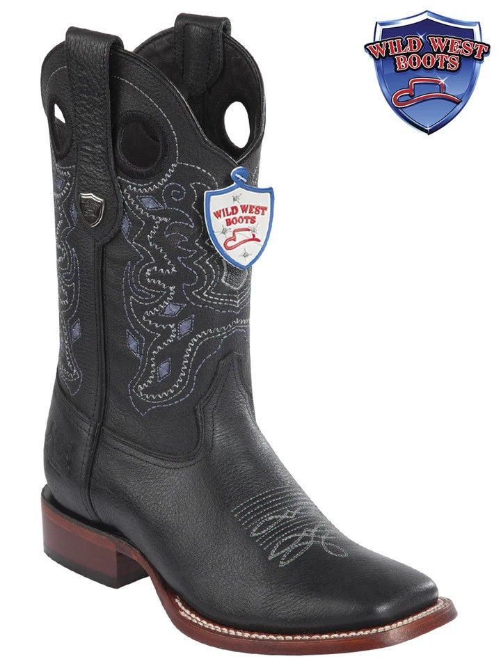 MEN'S WILD WEST BOOTS 28242705 GRISLY WILD RANCH BLACK LEATHER SOLE