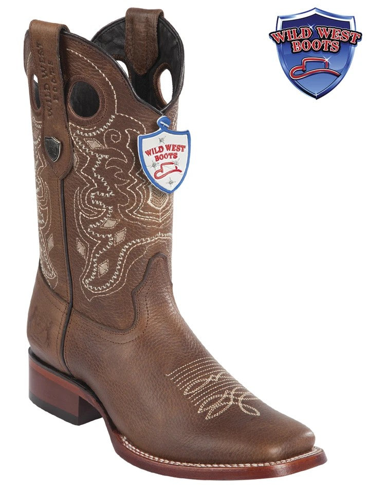 MEN'S WILD WEST BOOTS 28242707 GRISLY WILD RANCH BROWN LEATHER SOLE