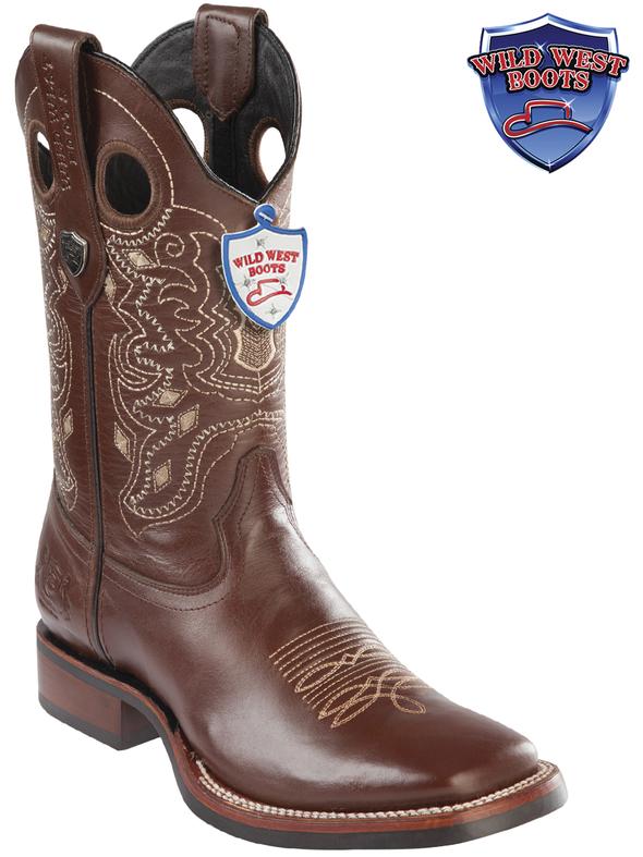 MEN'S WILD WEST BOOTS 28253807 PULL UP WILD RANCH BROWN RUBBER SOLE