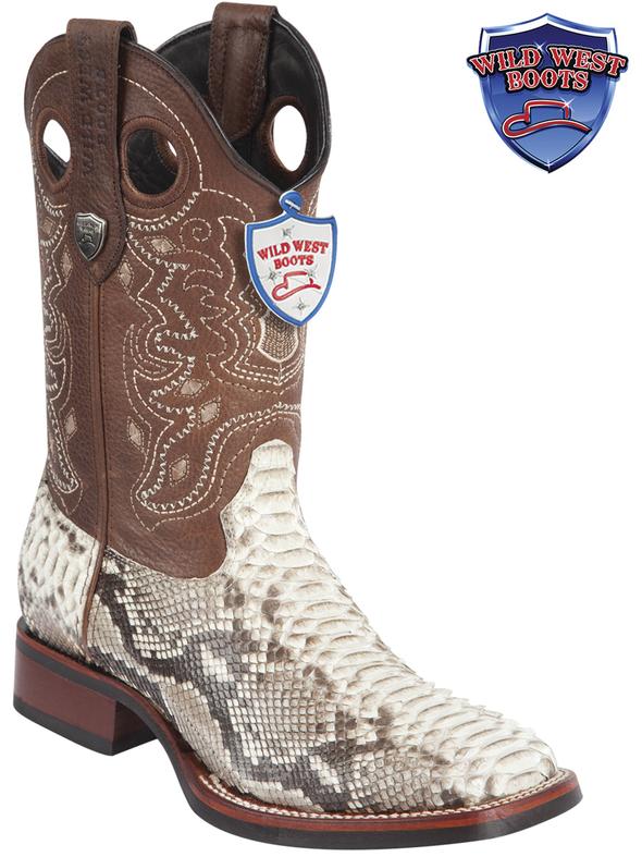 MEN'S WILD WEST BOOTS 28255749 PYTHON WILD RANCH NATURAL RUBBER SOLE