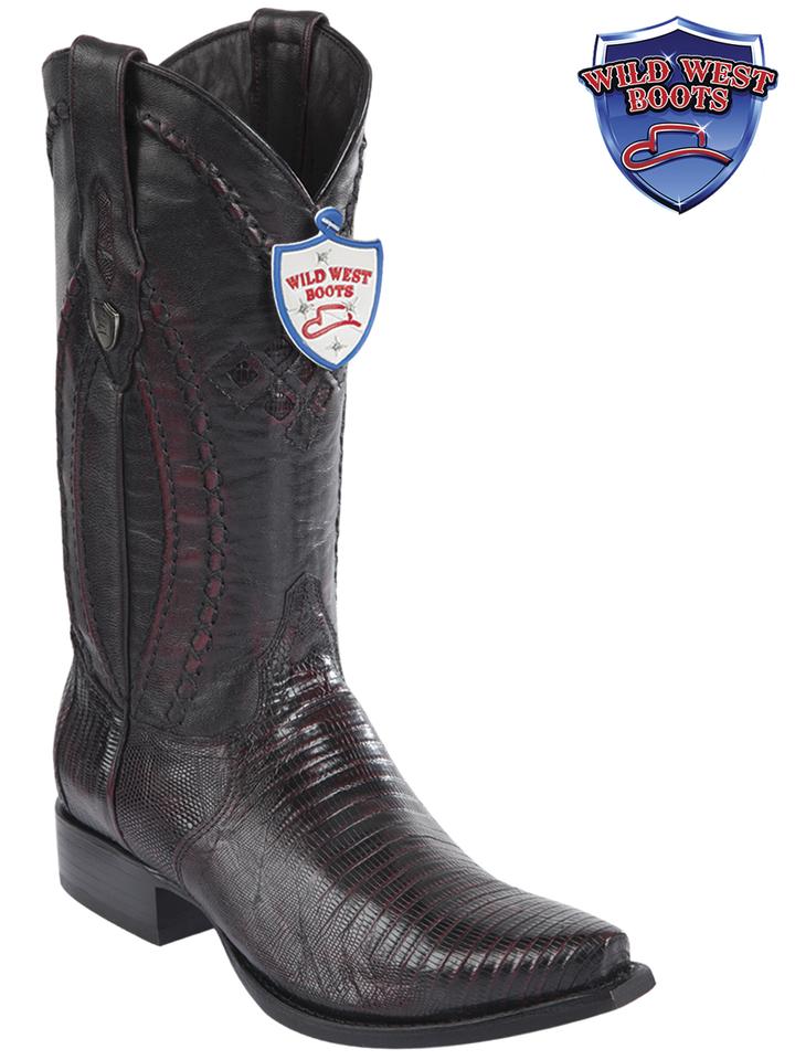 MEN'S WILD WEST BOOTS 2940718 TEJU SNIP TOE BLACK CHERRY