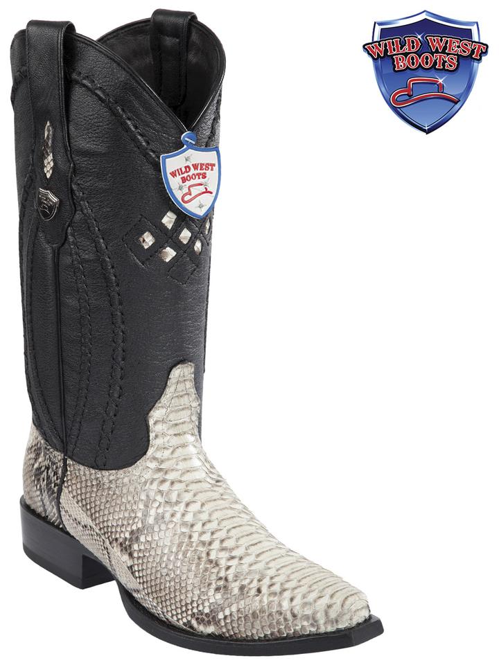 MEN'S WILD WEST BOOTS 2945749 PYTHON SNIP TOE NATURAL