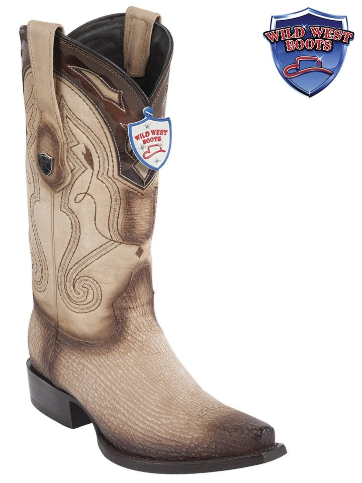 MEN'S WILD WEST BOOTS 2949315 SHARK SNIP TOE RUSTIC FADED ORYX