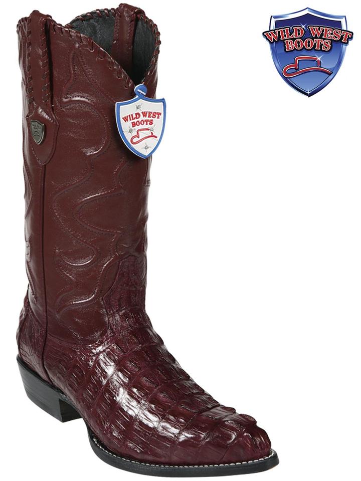MEN'S WILD WEST BOOTS 2990106 CAIMAN TAIL JTOE / PUNTAL BURGUNDY