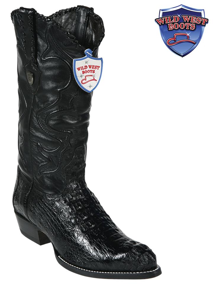 MEN'S WILD WEST BOOTS 2990205 CAIMAN HORNBACK JTOE / PUNTAL BLACK