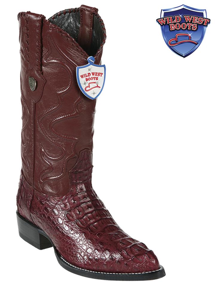 MEN'S WILD WEST BOOTS 2990206 CAIMAN HORNBACK JTOE / PUNTAL BURGUNDY