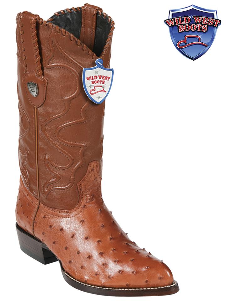 MEN'S WILD WEST BOOTS 2990303 OSTRICH JTOE / PUNTAL COGNAC