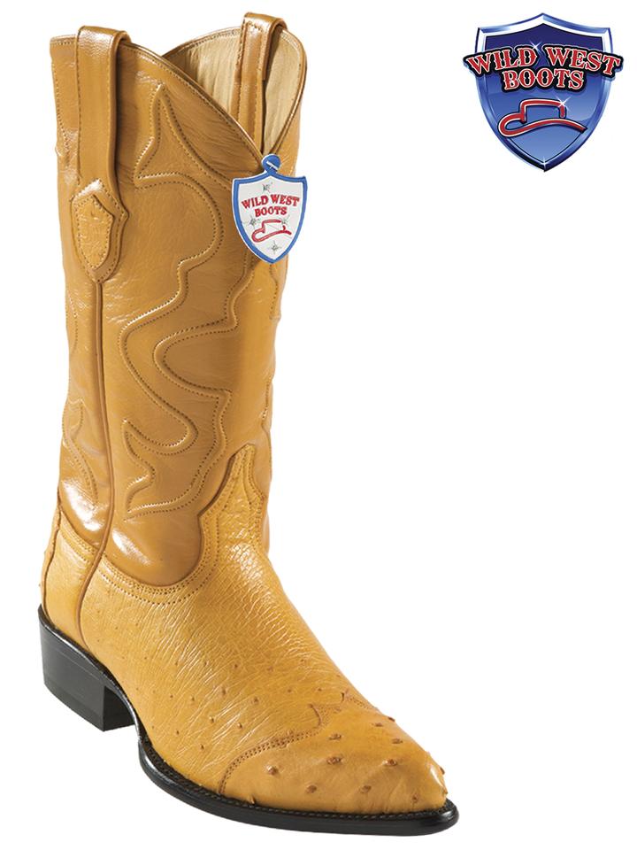 MEN'S WILD WEST BOOTS 2990402 SMOOTH OSTRICH (WING TIP) JTOE / PUNTAL BUTTERCUP