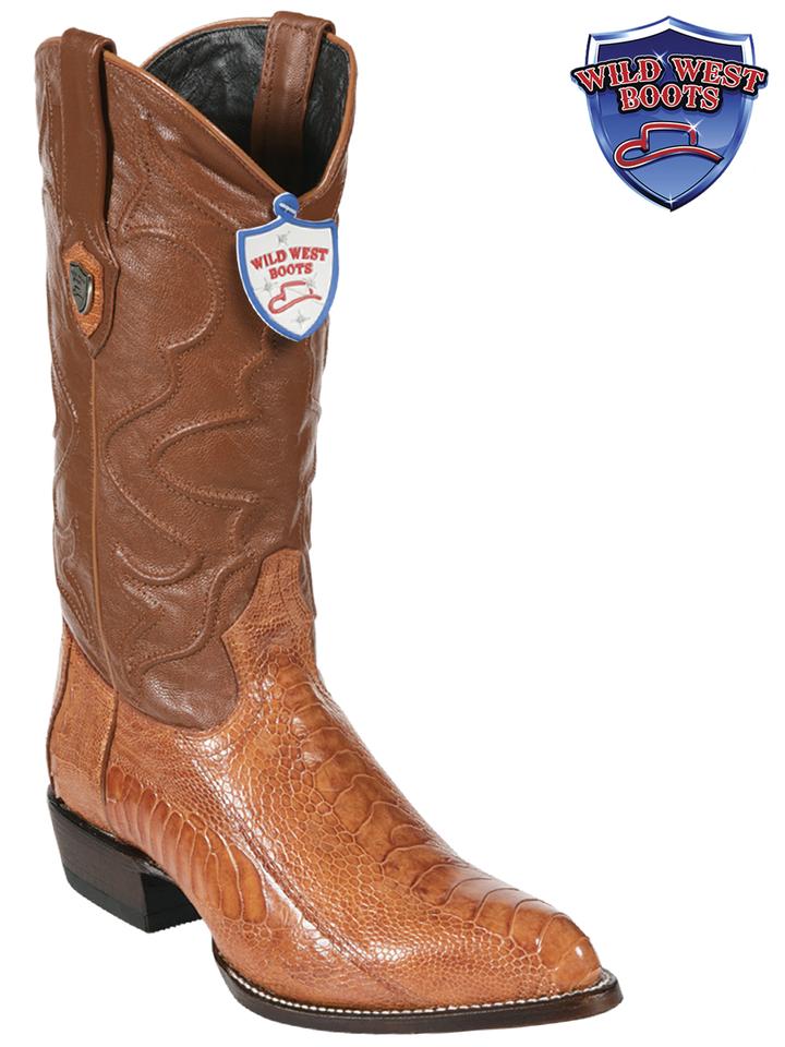 MEN'S WILD WEST BOOTS 2990503 OSTRICH LEG JTOE / PUNTAL COGNAC