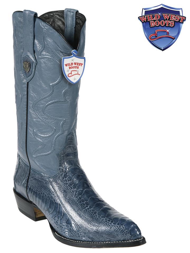 MEN'S WILD WEST BOOTS 2990514 OSTRICH LEG JTOE / PUNTAL BLUE JEAN