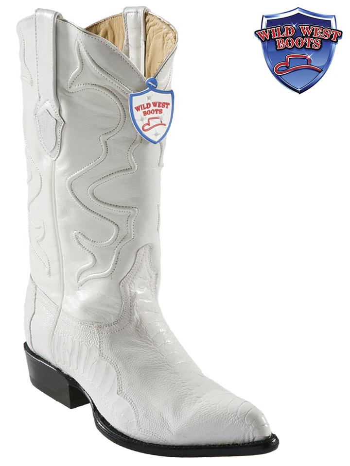 MEN'S WILD WEST BOOTS 2990528 OSTRICH LEG JTOE / PUNTAL WHITE