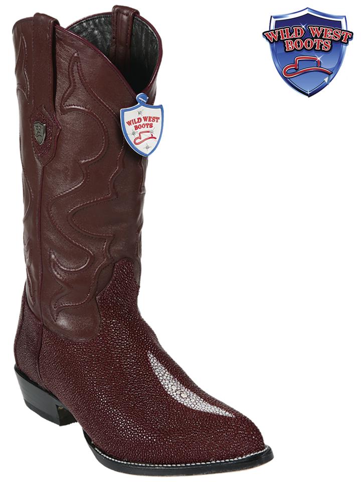 MEN'S WILD WEST BOOTS 2991206 STINGRAY SINGLE STONE JTOE / PUNTAL BURGUNDY
