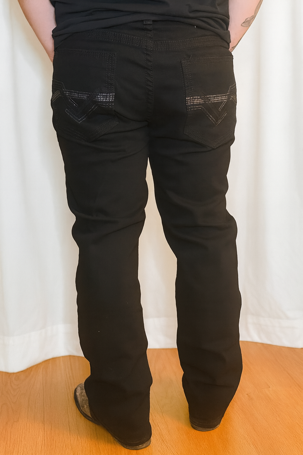 Straight Leg Men's Black Jean- WBS131RE-Straight32L