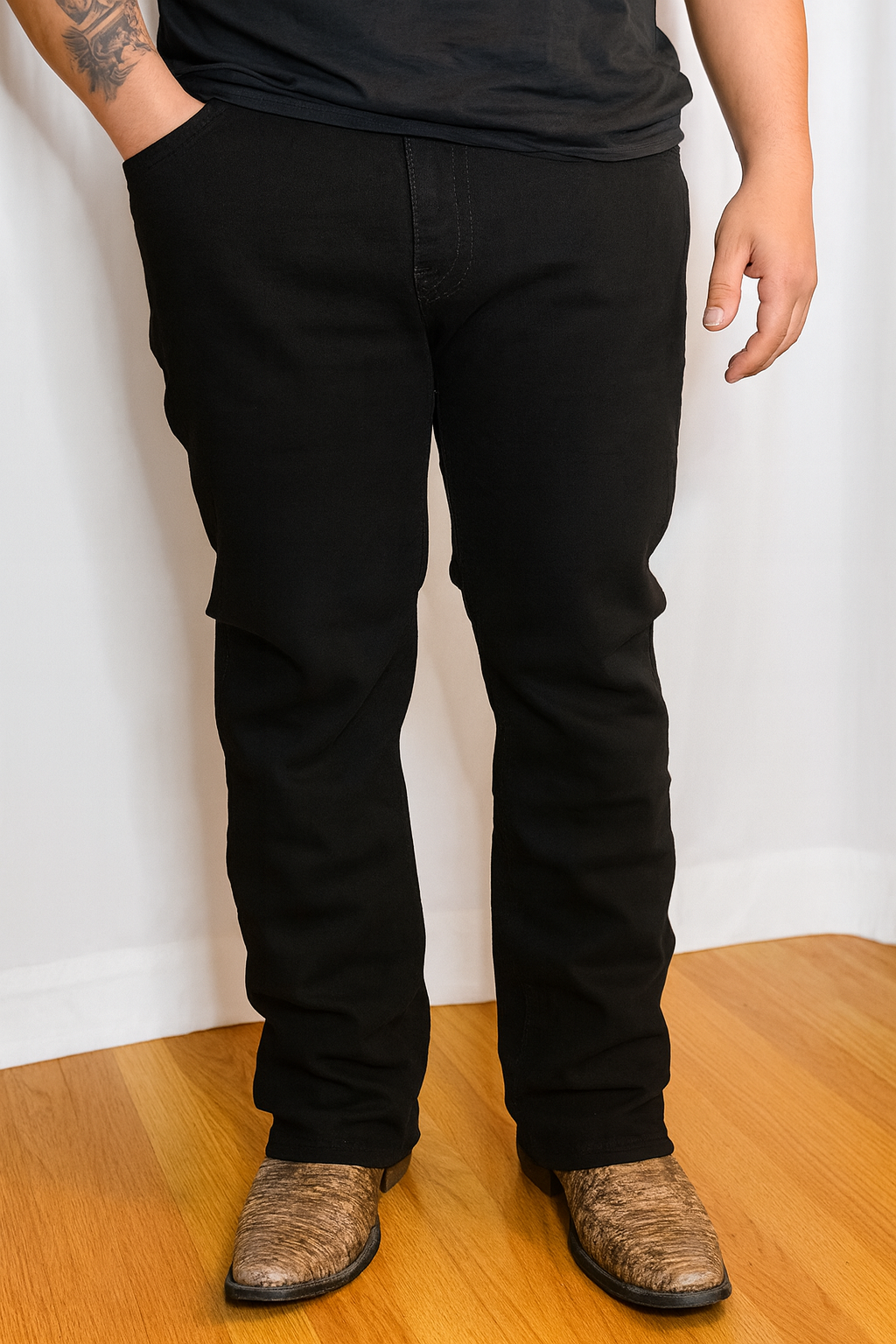 Straight Leg Men's Black Jean- WBS131RE-Straight32L